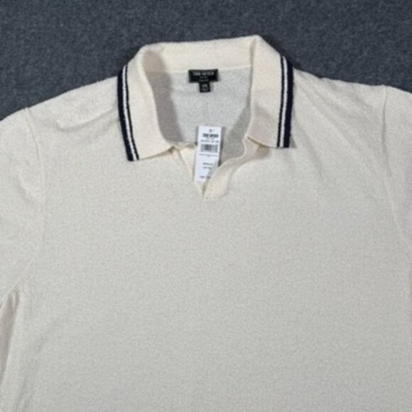 Todd Snyder Mens Tipped Boucle Montauk Polo Bisque Cream Sz‎ 2XL NWT Preppy Lux - Picture 3 of 11
